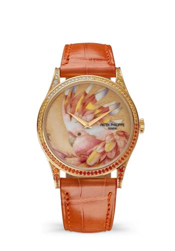 Patek Philippe Calatrava 5077 Rose Gold / Leadbeater’s Cockatoo 5077/210R-001