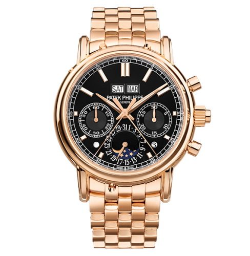 Patek Philippe Perpetual Calendar Split-Seconds Chronograph 5204 Rose Gold / Black / Bracelet 5204/1R-001