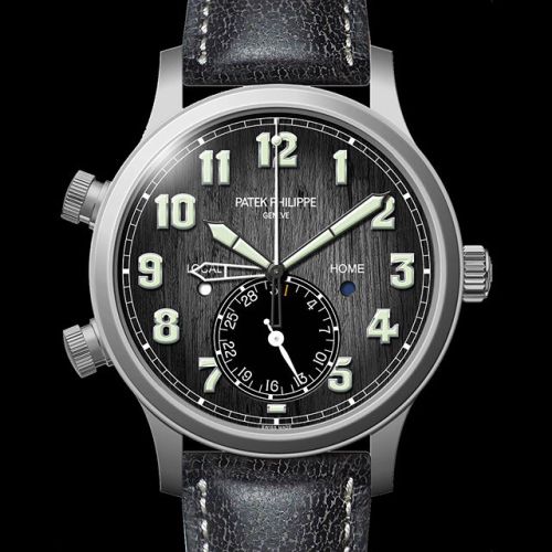 Patek Philippe Calatrava Pilot Travel Time 5524 Titanium / Black 5524T-010