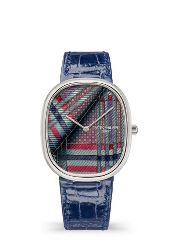 Patek Philippe Golden Ellipse 5738 White Gold / Blue Tartan 5738/50G-045