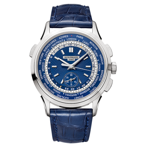 Patek Philippe World Time Chronograph 5930 White Gold / Blue / Hong Kong 5930G-001