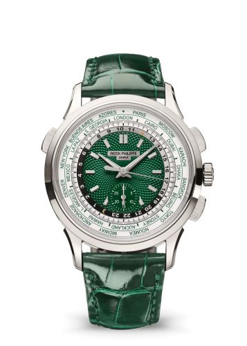 Patek Philippe World Time Chronograph 5930 Platinum / Green 5930P-001