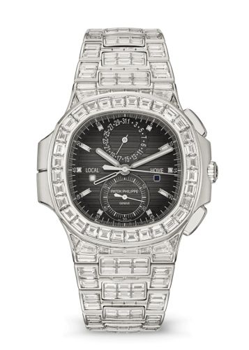 Patek Philippe Nautilus Travel Time White Gold - Diamond / Grey 5990/1400G-001