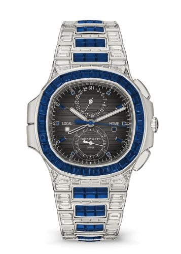 Patek Philippe Nautilus Travel Time White Gold - Sapphire / Grey 5990/1421G-001