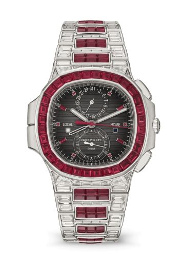 Patek Philippe Nautilus Travel Time White Gold - Ruby / Grey 5990/1422G-001
