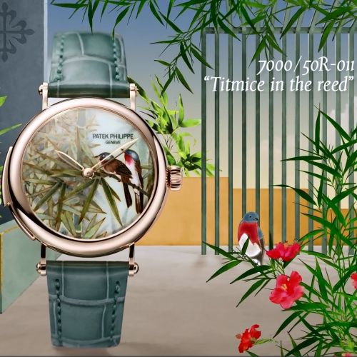 Patek Philippe Minute Repeater 7000 Rose Gold / Titmice in the Reed 7000/50R-011