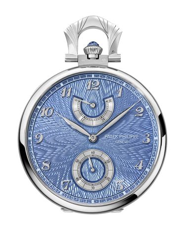 Patek Philippe Pocket Watch Lepine Power Reserve White Gold / Japanese Crane 982/143G