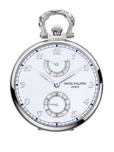 Patek Philippe Pocket Watch Lepine Power Reserve White Gold / Winter Owl 982/146G