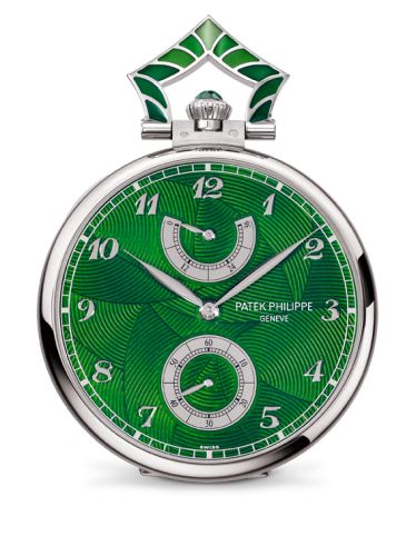 Patek Philippe Pocket Watch Lepine Power Reserve White Gold / Elephant in the Jungle 982/161G