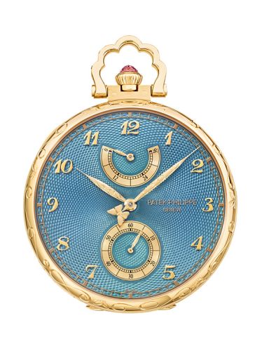 Patek Philippe Pocket Watch Lepine Power Reserve Yellow Gold / Butterflies and Orchids 982/182J