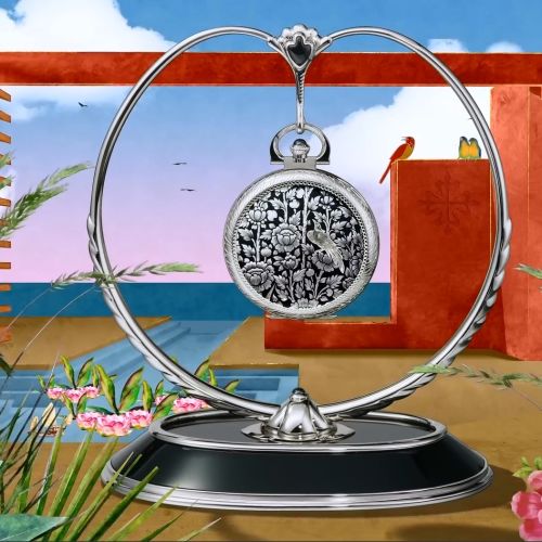 Patek Philippe Pocket Watch Lepine White Gold / Gold Birds 992/146G