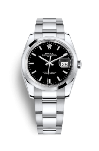 Rolex Oyster Perpetual Date 34 Stainless Steel Domed / Oyster / Black 115200-0004