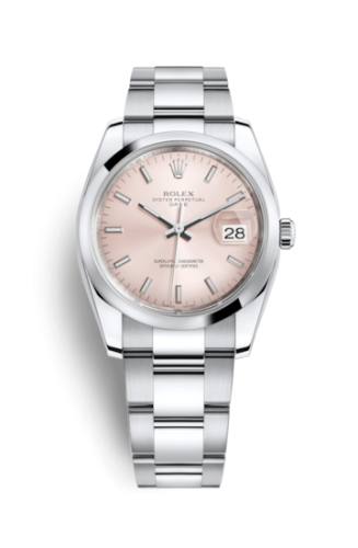 Rolex Oyster Perpetual Date 34 Stainless Steel Domed / Oyster / Pink 115200-0005