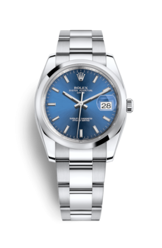 Rolex Oyster Perpetual Date 34 Stainless Steel Domed / Oyster / Blue 115200-0007
