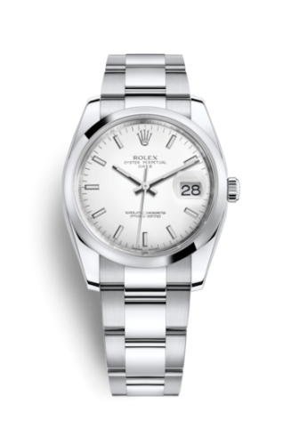Rolex Oyster Perpetual Date 34 Stainless Steel Domed / Oyster / White 115200-0008