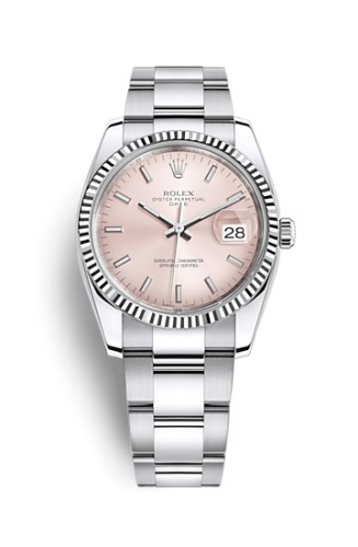 Rolex Oyster Perpetual Date 34 Stainless Steel Fluted / Oyster / Pink 115234-0006