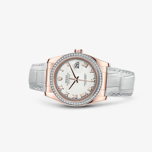 Rolex Datejust 36 Everose Strap Ivory Roman 116185-0031