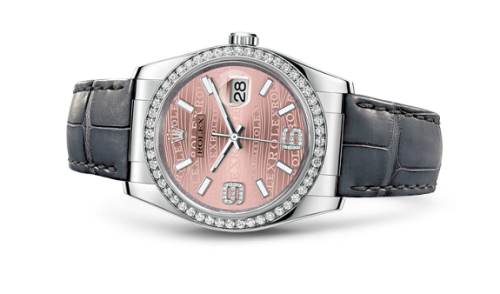 Rolex Datejust 36 White Gold Diamond Strap Pink Waves 116189-0076