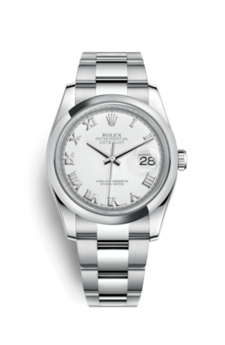 Rolex Datejust 36 Stainless Steel Domed / Oyster / White Roman 116200-0055