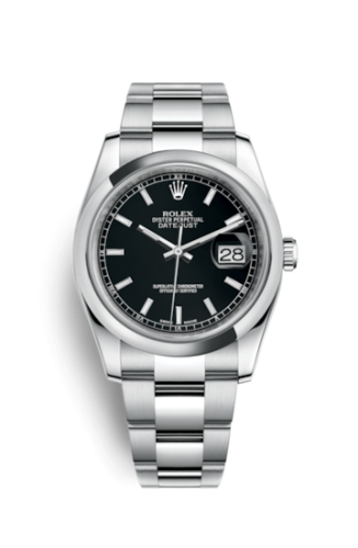 Rolex Datejust 36 Stainless Steel Domed / Oyster / Black 116200-0059