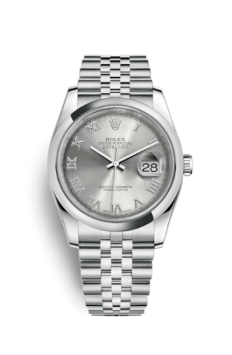Rolex Datejust 36 Stainless Steel Domed / Jubilee / Rhodium Roman 116200-0067