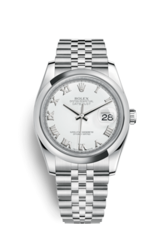 Rolex Datejust 36 Stainless Steel Domed / Jubilee / White Roman 116200-0070