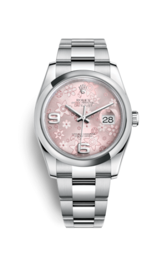 Rolex Datejust 36 Stainless Steel Domed / Oyster / Pink Floral 116200-0072