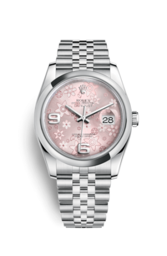 Rolex Datejust 36 Stainless Steel Domed / Jubilee / Pink Floral 116200-0086