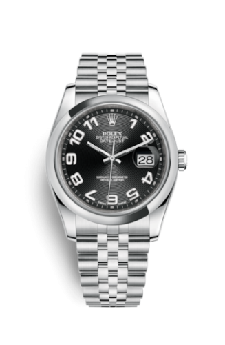 Rolex Datejust 36 Stainless Steel Domed / Jubilee / Black Arabic 116200-0093