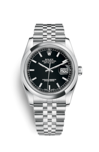 Rolex Datejust 36 Stainless Steel Domed / Jubilee / Black 116200-0099