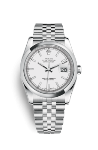 Rolex Datejust 36 Stainless Steel Domed / Jubilee / White 116200-0100