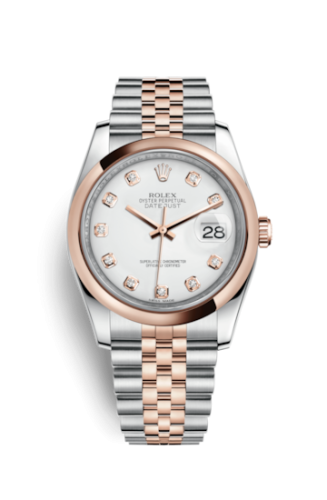 Rolex Datejust 36 Rolesor Everose Domed / Jubilee / White Diamond 116201-0067