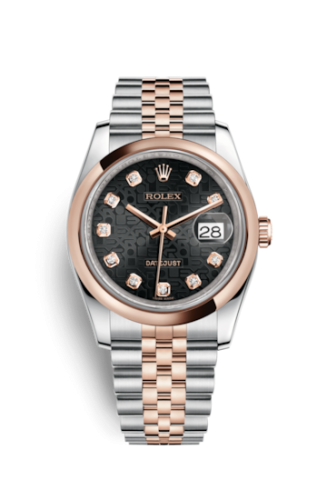 Rolex Datejust 36 Rolesor Everose Domed / Jubilee / Black Computer 116201-0068