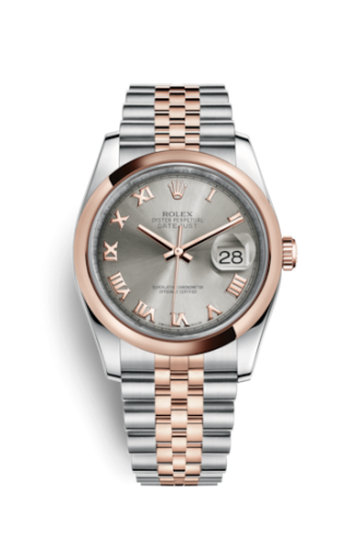Rolex Datejust 36 Rolesor Everose Domed / Oyster / Steel Roman 116201-0071