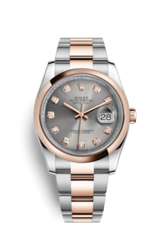 Rolex Datejust 36 Rolesor Everose Domed / Oyster / Steel Diamond 116201-0082