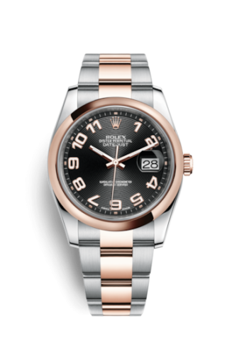 Rolex Datejust 36 Rolesor Everose Domed / Oyster / Black Arabic 116201-0087