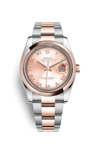 Rolex Datejust 36 Rolesor Everose Domed / Oyster / Pink Roman 116201-0088