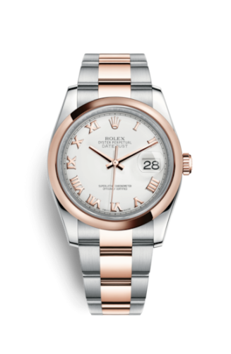 Rolex Datejust 36 Rolesor Everose Domed / Oyster / Ivory Roman 116201-0093