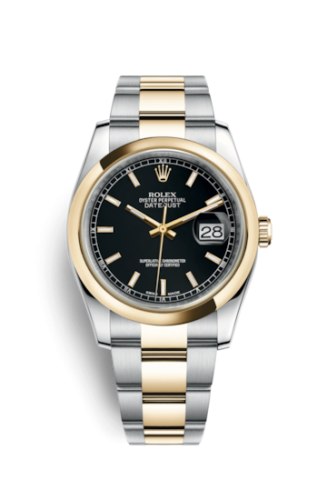 Rolex Datejust 36 Rolesor Yellow Domed / Oyster / Black 116203-0126