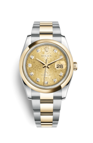 Rolex Datejust 36 Rolesor Yellow Domed / Oyster / Champagne Computer 116203-0129