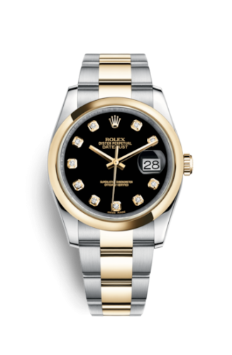 Rolex Datejust 36 Rolesor Yellow Domed / Oyster / Black Diamond 116203-0133