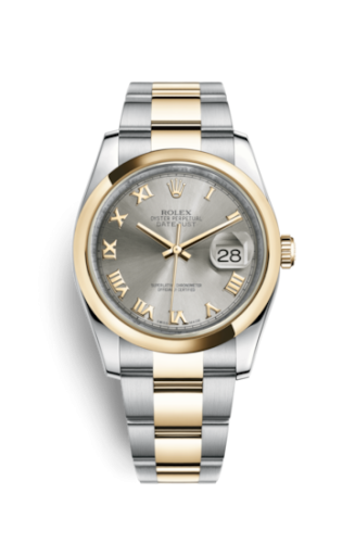 Rolex Datejust 36 Rolesor Yellow Domed / Oyster / Steel Roman 116203-0137