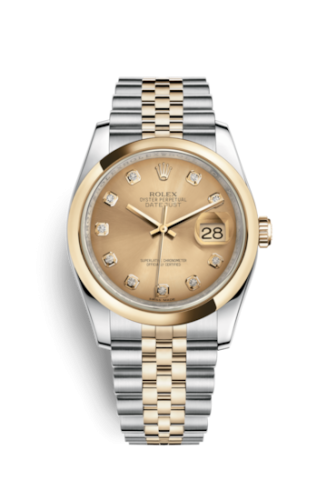 Rolex Datejust 36 Rolesor Yellow Domed / Jubilee / Champagne Diamonds 116203-0140