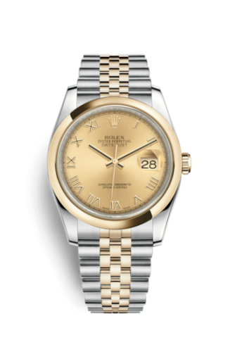 Rolex Datejust 36 Rolesor Yellow Domed / Jubilee / Champagne Roman 116203-0141