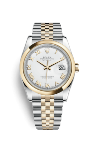 Rolex Datejust 36 Rolesor Yellow Domed / Jubilee / White Roman 116203-0144