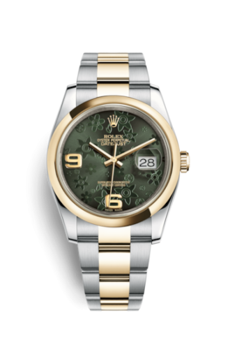 Rolex Datejust 36 Rolesor Yellow Domed / Oyster / Green Floral 116203-0147