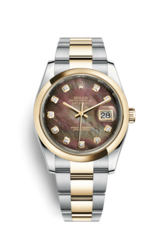Rolex Datejust 36 Rolesor Yellow Domed / Oyster / Brown MOP 116203-0149