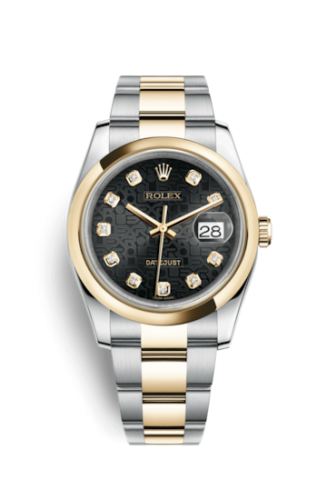 Rolex Datejust 36 Rolesor Yellow Domed / Oyster / Black Computer 116203-0153