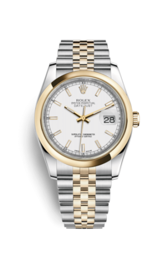 Rolex Datejust 36 Rolesor Yellow Domed / Jubilee / White 116203-0165