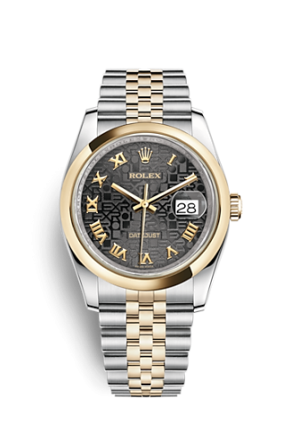 Rolex Datejust 36 Rolesor Yellow Domed / Jubilee / Black Computer Roman 116203-0172